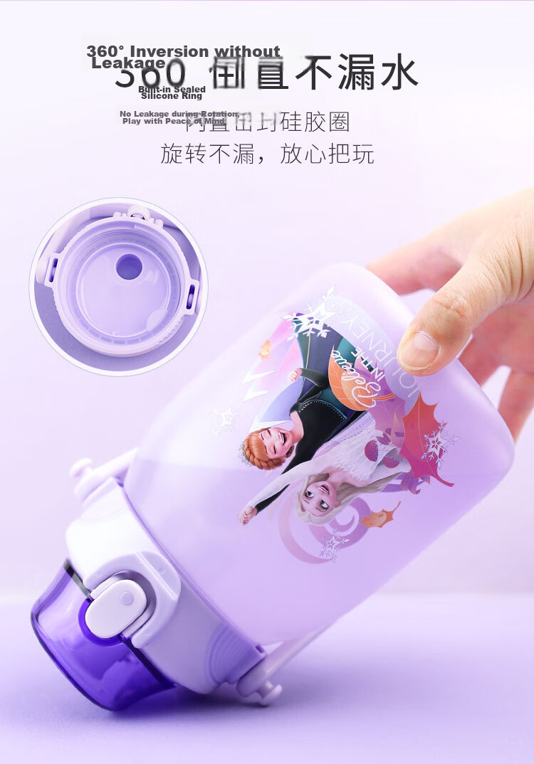 Disney Kids Water Bottle Summer Straw Direct Drinking Dual Water Bottle Large Capacity Sports Water Bottle Big Belly Cup 1200ML 5