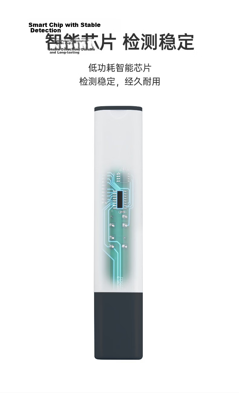 ZhuGu TDS Water Quality Tester Pen High-Precision Digital Display Household Pet 3-in-1 Impurity Purity Detector Pen 8