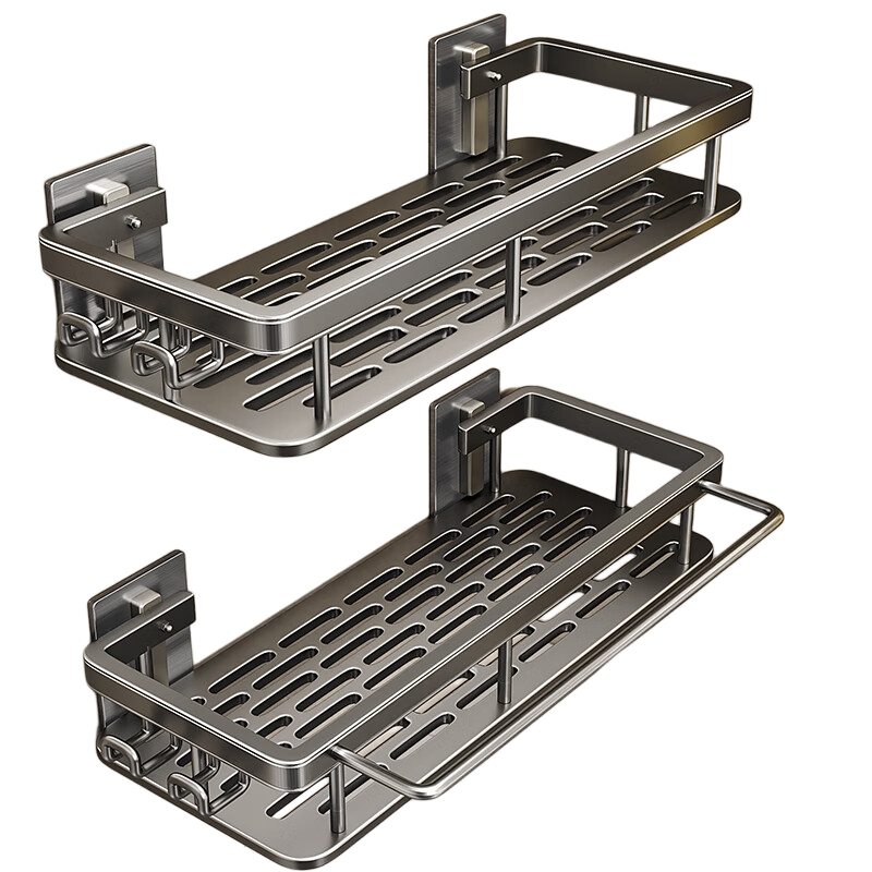 Baihan Bathroom Storage Rack, No Drilling Required, Wall-Mounted Hooks for Toilet, Washroom, Sink, Corner Shelf, Shower Room