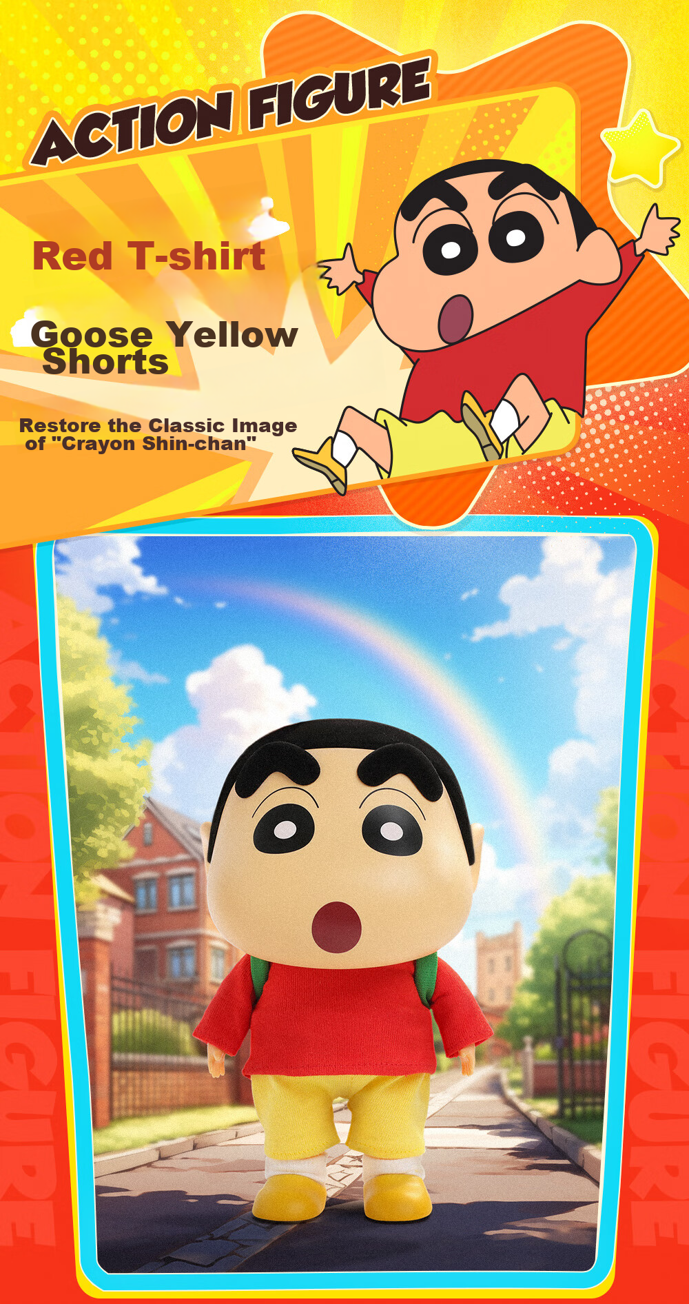 52TOYS Crayon Shin-Chan Articulated Figurine - Classic Design Version, Trendy Toy Doll, Action Figure, Collectible, Graduation Gift 4