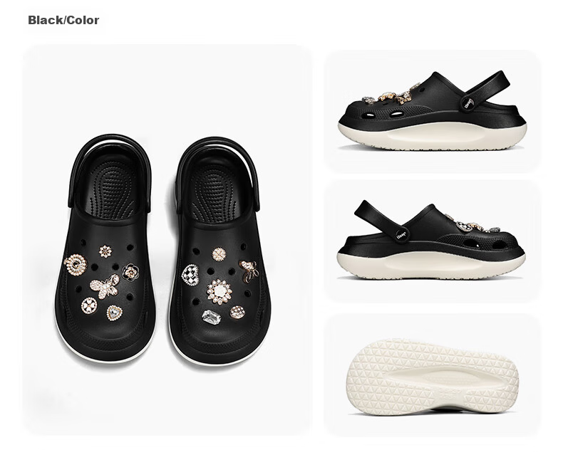 JEEP Women's Casual Hole Shoes Sandals Water-Resistant Outdoor Driving Shoes Black Size 36-37 27