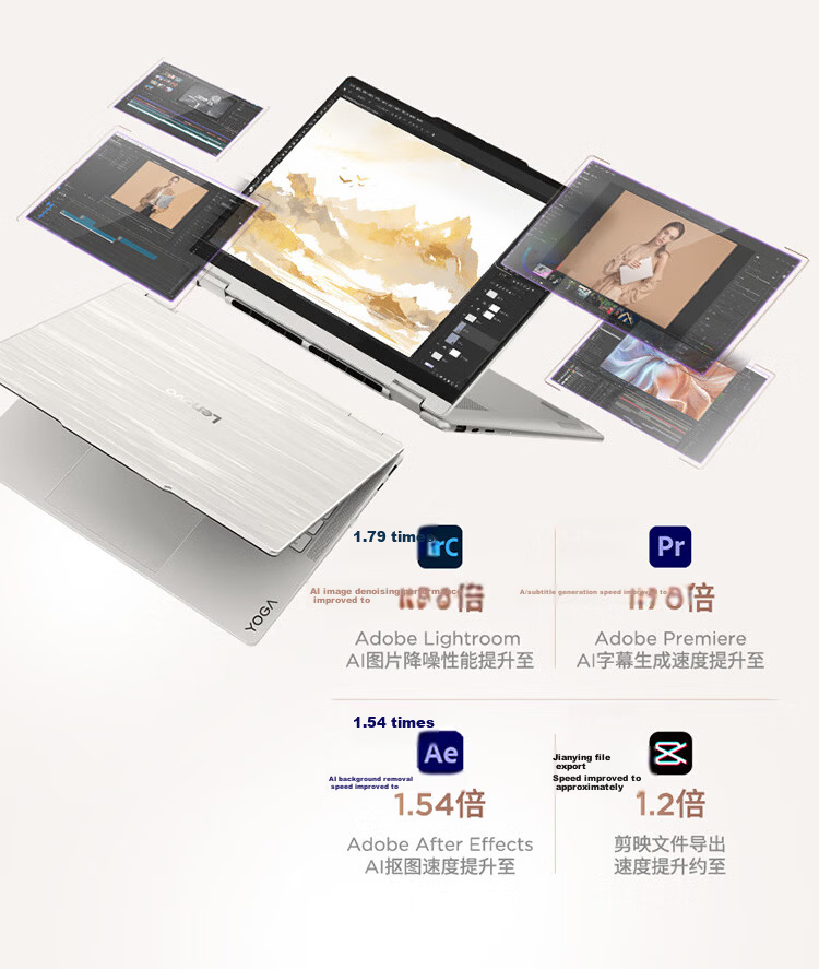 Lenovo YOGA 360 14 Lightweight Convertible Laptop Core 2nd Gen Ultra7 258V 32GB 1TB 2.8K 120Hz Touch OLED 360° Flip Notebook 6