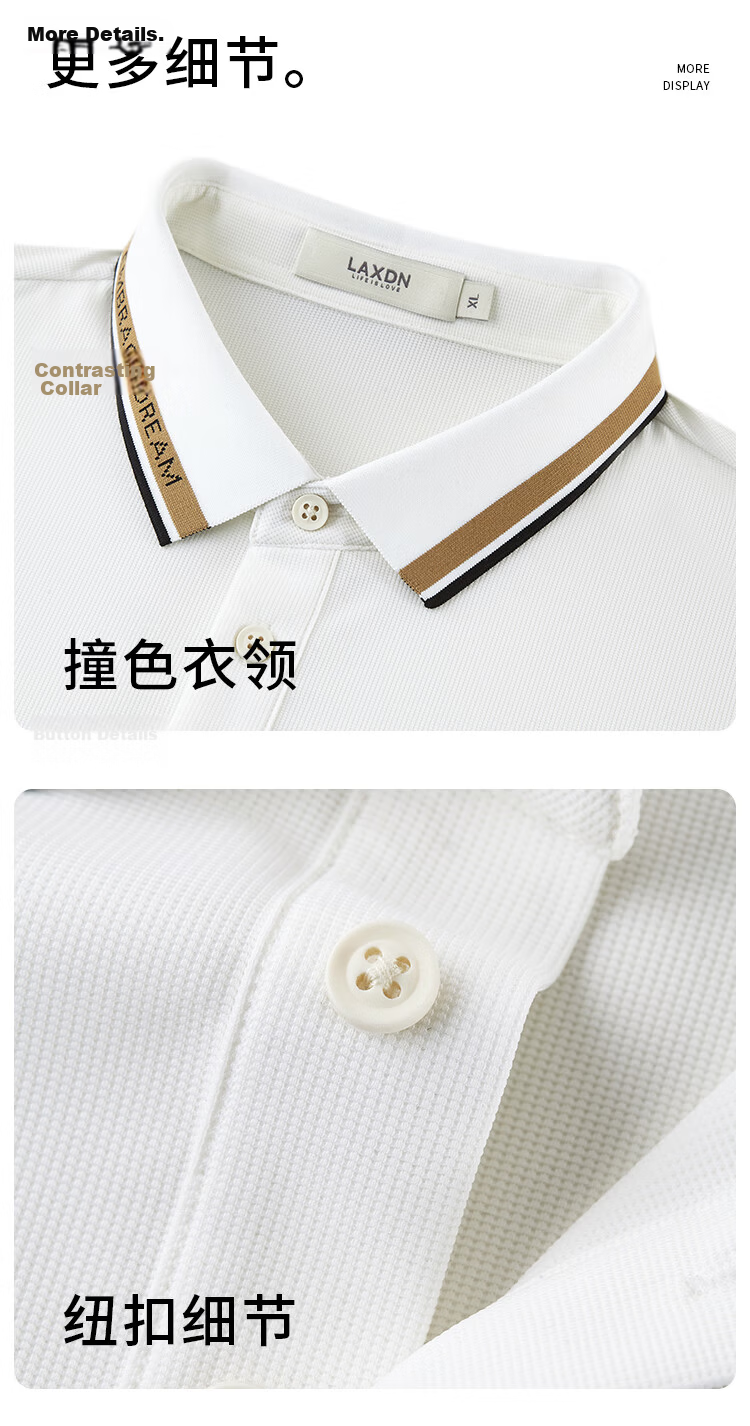 Laxdn Polo Shirt Summer New Casual Fashion Color-Block Collar Short Sleeve Top Navy Blue 3XL 16