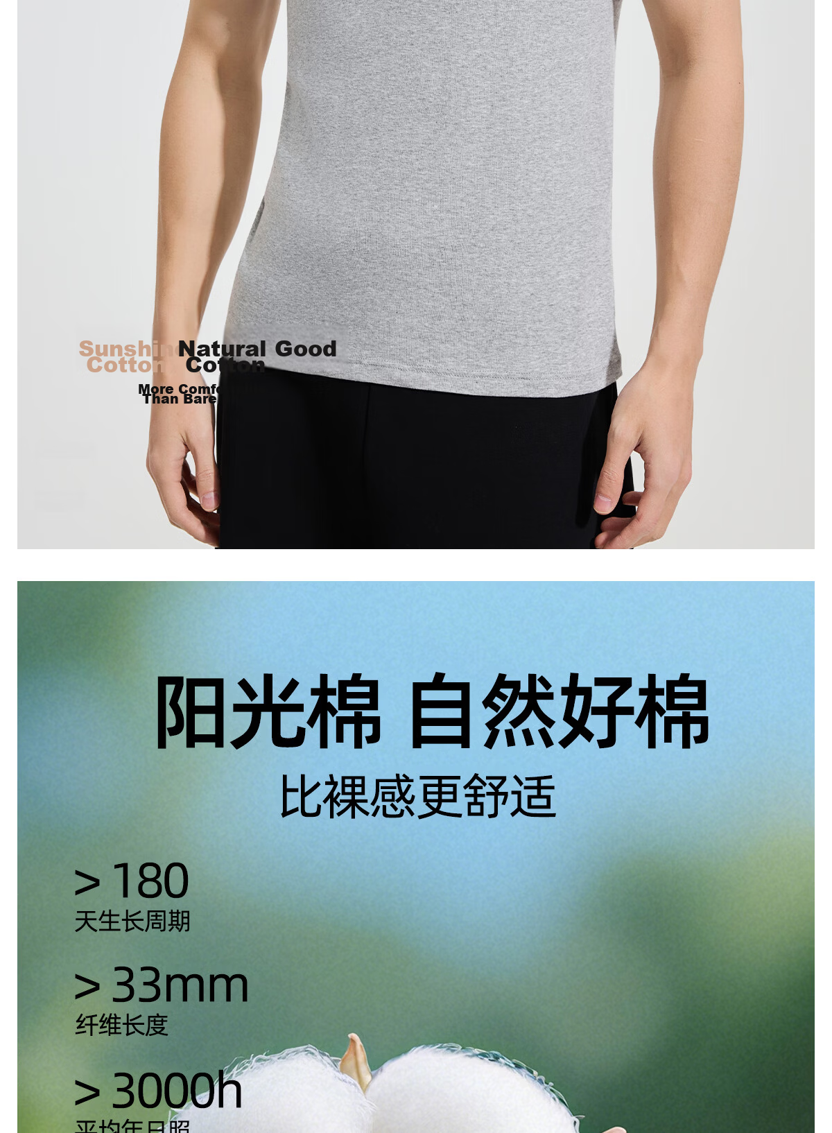 Yiershuang [Cooling Mint] Men's 100% Cotton 10A Antibacterial Sweat-Absorbing Sleeveless T-Shirt Sports High Elastic Base Layer Vest 3