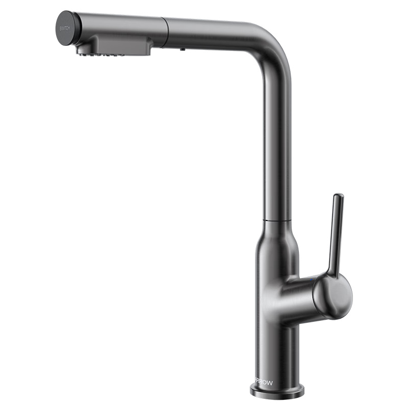 Arrow Kitchen Faucet Hot and Cold Brass Three-Function Pull-Out 360° Rotation AE45307GGW
