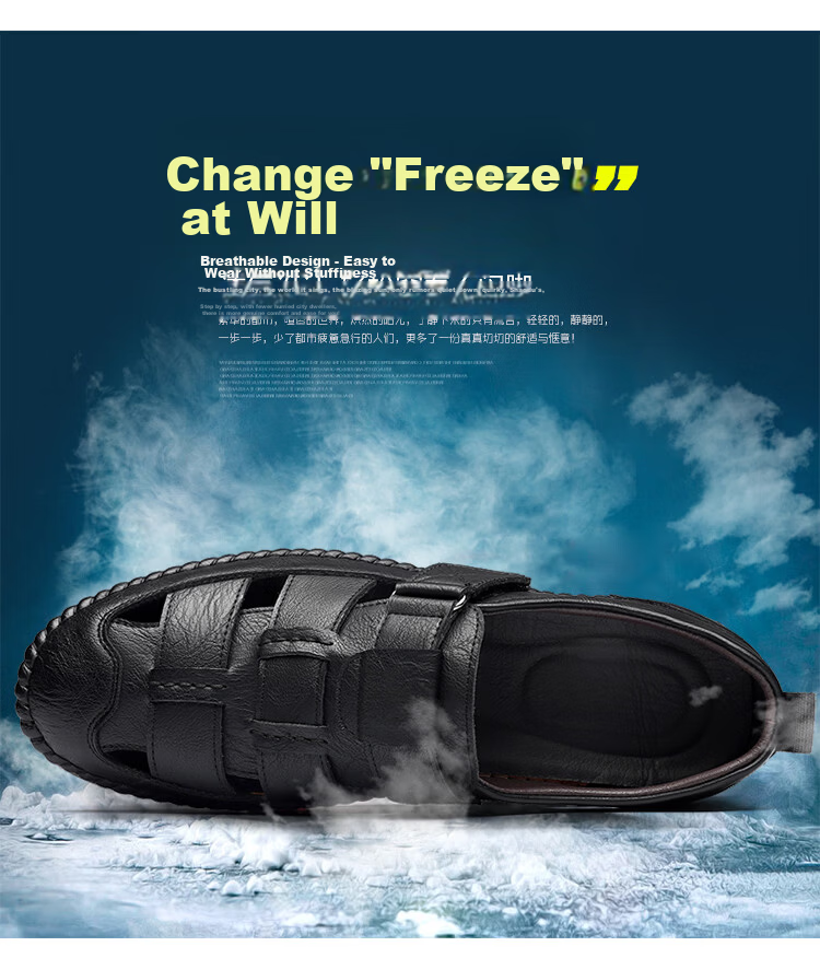 Jingzhenlianggong New Casual Sandals High-Quality Ultra-Soft Men's Breathable Sandals Wear-Resistant Non-Slip Black [Upgraded Version] Size 39 9