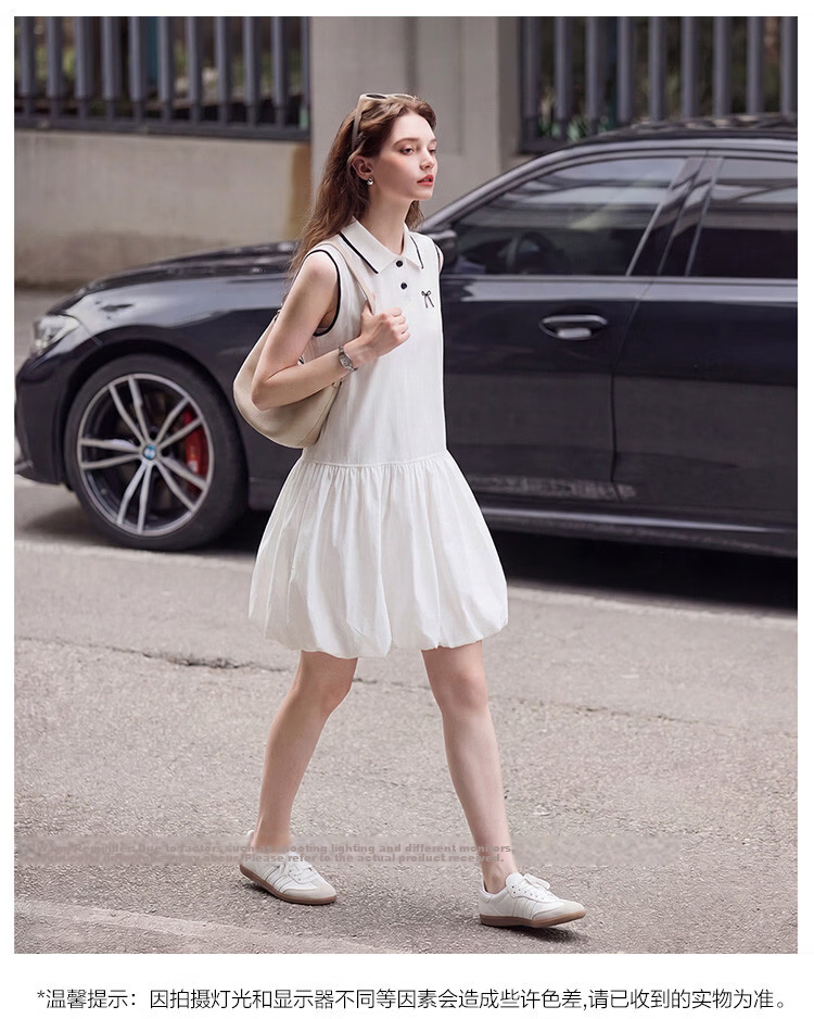 TonLion 2026 Spring Summer New Women's Dress White Balloon Skirt Unique and Beautiful Early Spring Dress 8