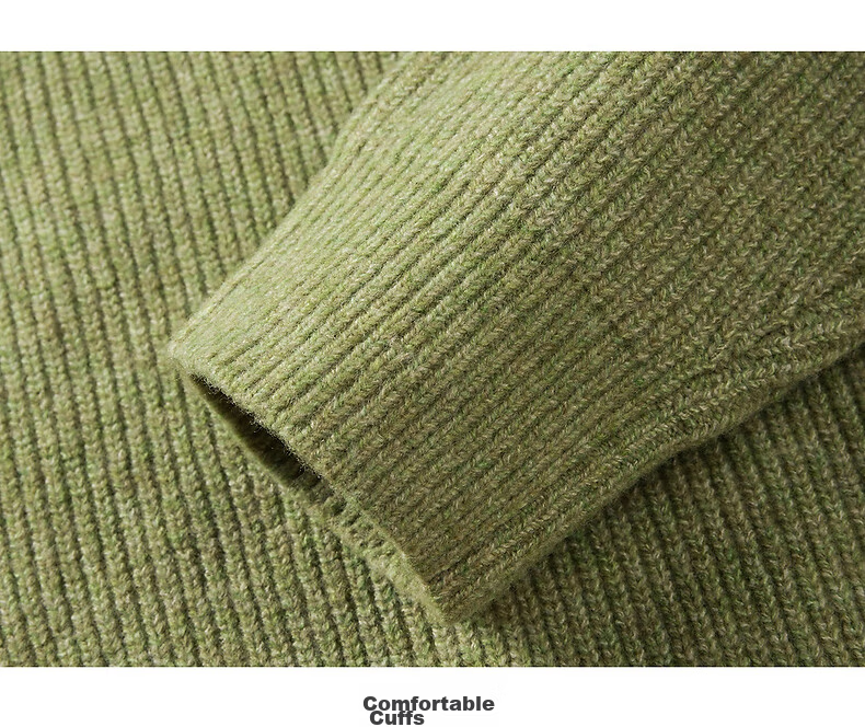 Peacebird Mens Casual Crew Neck Solid Color Brushed Yarn Loose Sweater Moss Green First Batch 2XL 18