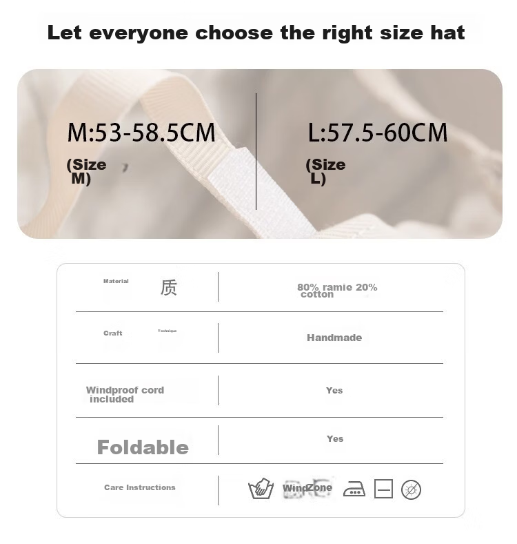 Lagur Breath Forest Natural Ramie Handmade Wide Brim Bucket Hat Women Sun Protection Summer Khaki 8
