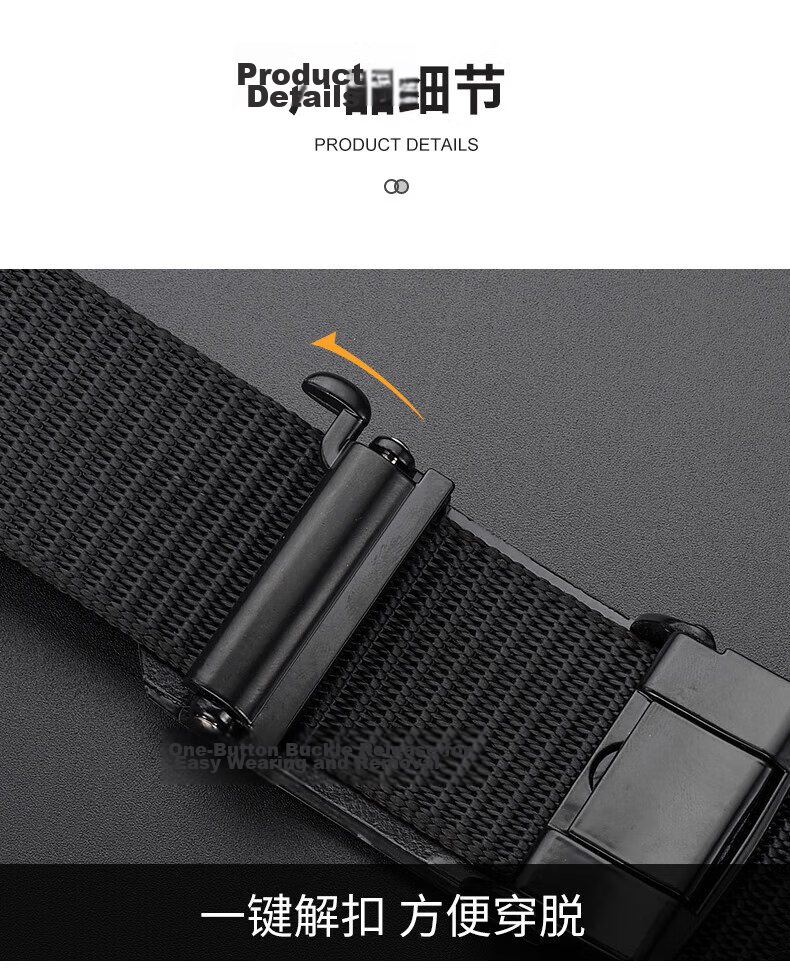 HOCR Men's Woven Canvas Casual Belt Outdoor Adjustable Automatic Buckle Nylon Waistband for Students Military Training Jeans 11