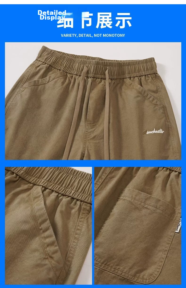ROMON Men's Cotton Work Shorts Summer 2026 New Loose Straight Casual Mid-Length American Style Thin Five-Point Pants 23