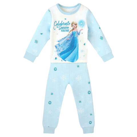 Disney Children's Class A Pure Cotton Autumn Thermal Underwear Set Frozen Elsa 100