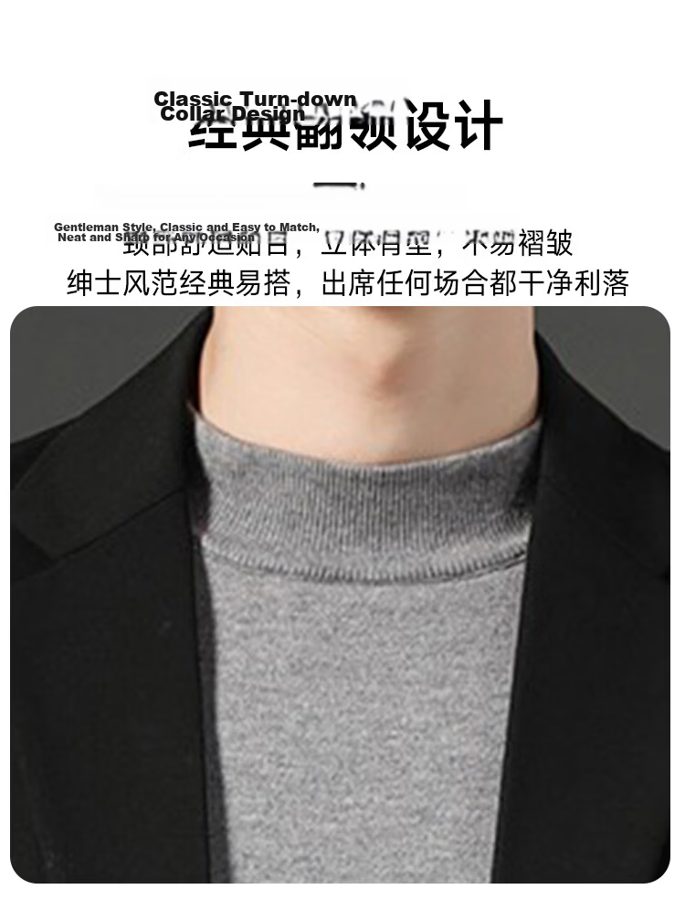 RED DRAGONFLY Men's Autumn Winter Slim Fit Business Formal Suit Two-Piece Black Blazer 2XL 6