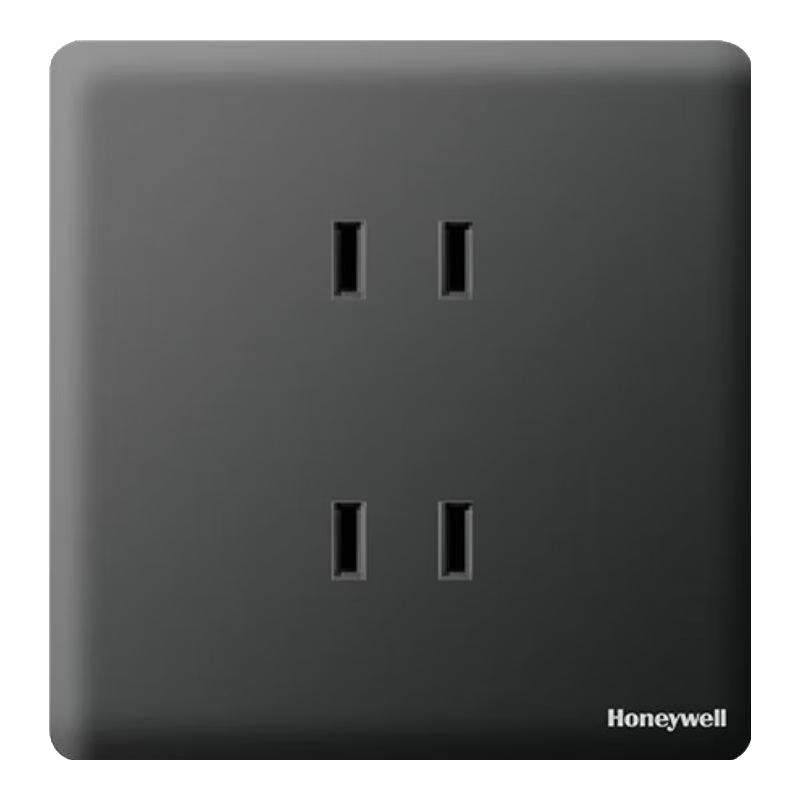 Honeywell Switch Socket Panel Four-Gang 86 Type Flush-Mounted Ultra-Thin Frameless Wall Outlet A8 Matte Black