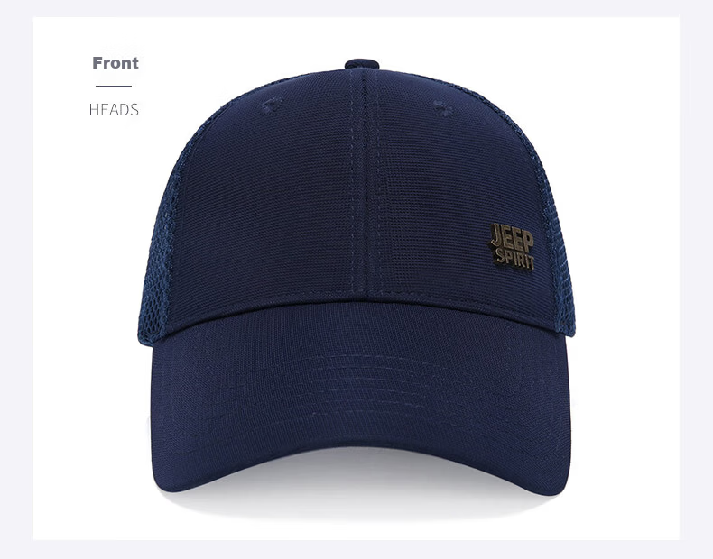 JEEP Men's Korean Style Trendy Baseball Cap Fashion Classic Duckbill Hat Casual Outdoor Sports Brand Cap A0383 Black 11