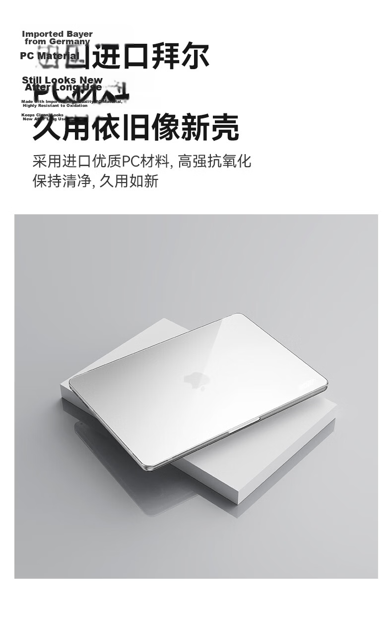 VOKAMO High Transparency Lightweight Laptop Case for Apple MacBook Air 13/15 M2-M5 and Pro 14/16 M1-M5 New 2026 NEO A18Pro 9