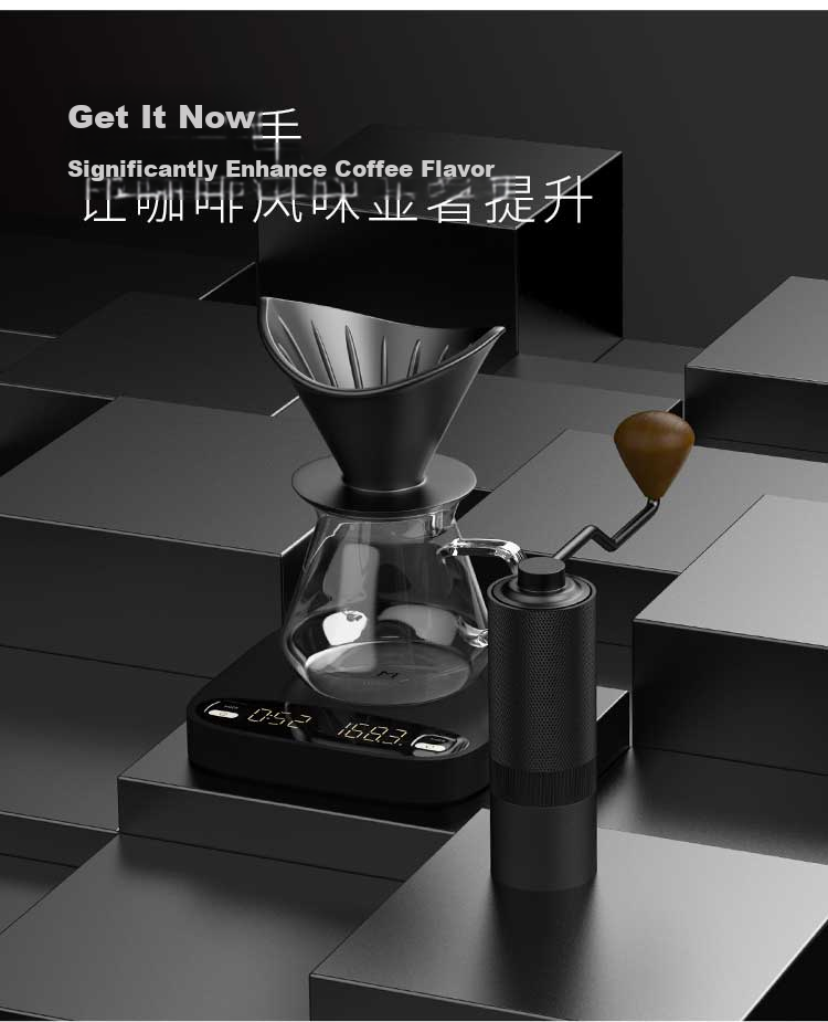 MAVO Wizard All-Purpose Manual Coffee Grinder Hand-Crank Coffee Bean Grinder CNC Burr Mill Obsidian Black 36
