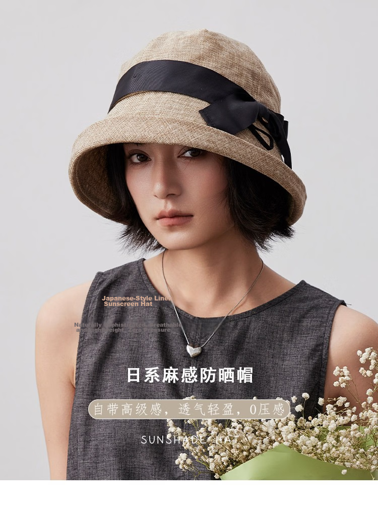 Lagur Lightweight Paper-Feel Japanese Hemp Edge Fisherman Hat Breathable Thin Sunshade Foldable Midnight Blue 2