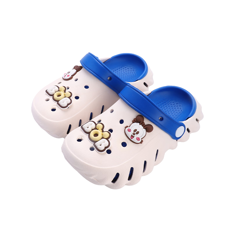 BOBDOG Kids Slippers Soft Sole Hollow Shoes Summer Beach Sandals Blue Size 32/33 for Boys and Girls