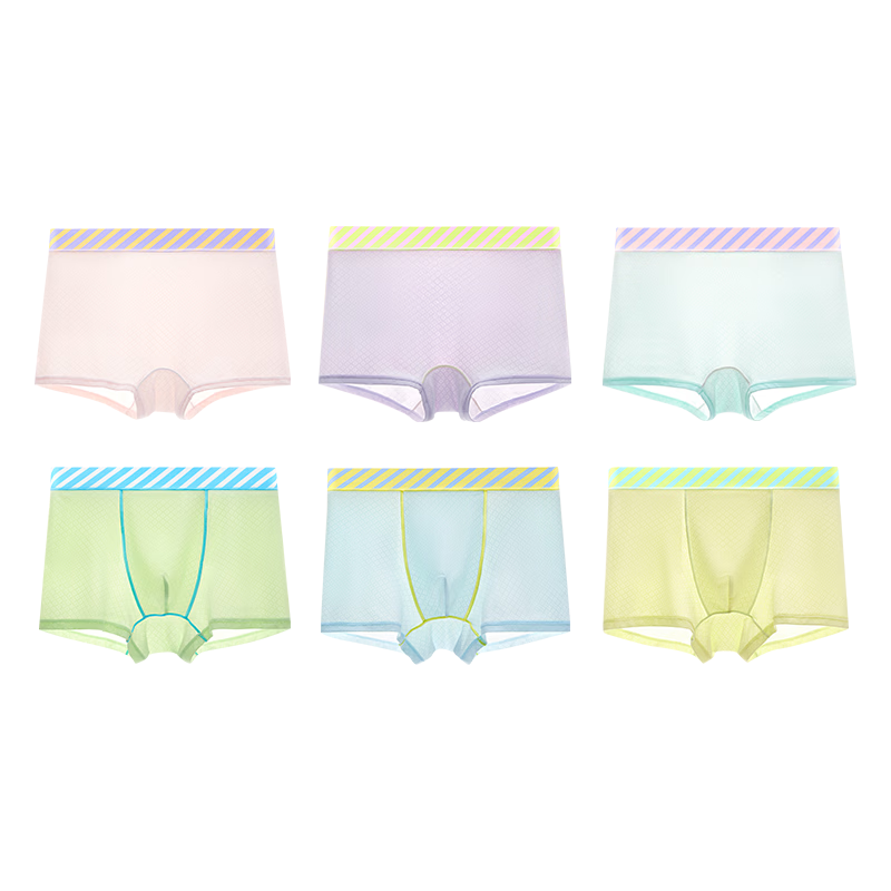Mileyu Boys' Ice Silk Antibacterial Summer Thin Boxer Briefs for Children Age 10, Youth Girls' Four-Point Shorts