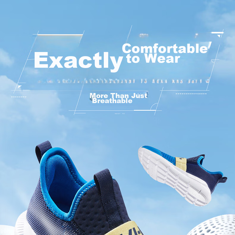 361° Children's Slip-On Sneakers, Size 26, Summer Boys And Girls (Ages 3-12), Lightweight Elastic Laceless Running Shoes 1