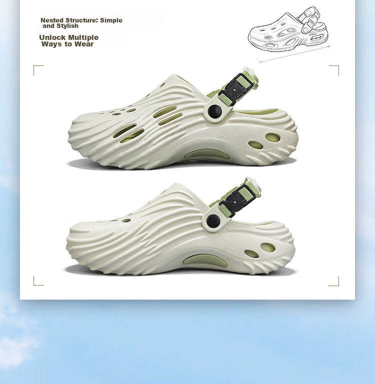 Jingzhenlianggong Hollow Outdoor Non-Slip Water Shoes Sandals Senma Style Khaki Brown Size 40-41 7