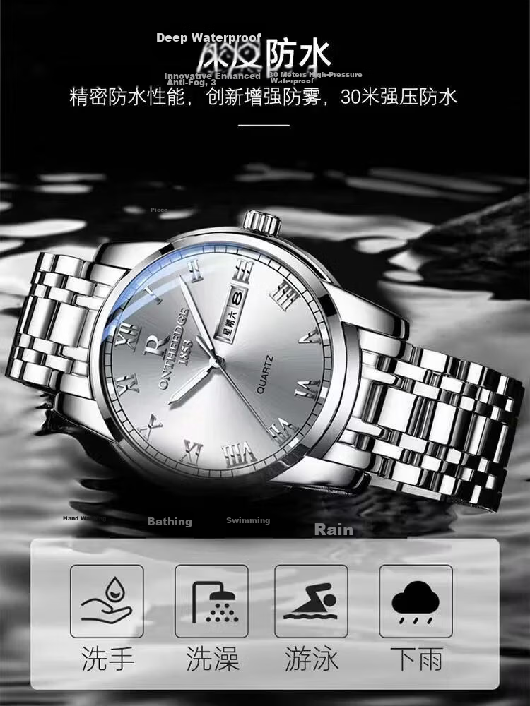 GEORGCOUNT Men's Watch 2025 New Business Automatic Waterproof Luminous Quartz Watch for Men and Youth Students 4