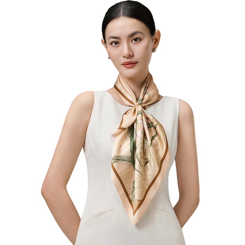 Shanghai Story 2026 New 100% Mulberry Silk Scarf Square Silk Scarf Gift Box for Mom Birthday Girlfriend Gift