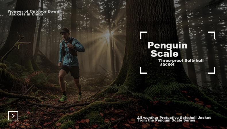 Penguin x Camel Collaboration Scale-Pattern Waterproof Outdoor Hiking Jacket Unisex Baby Style 3