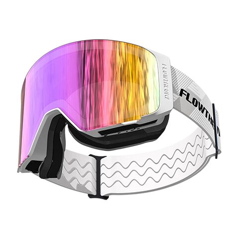 Flow Theory Magnetic Flip Anti-Fog Ski Goggles for Men and Women, Compatible with Single and Double Boards, Prescription-Friendly Protective Eyewear, Alpine Pink