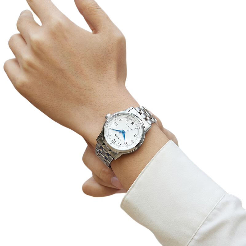 CITIZEN Unisex Watch Japanese-Korean Automatic Mechanical Date Display Steel and Leather Strap Business Father's Day Gift NJ0210-56A