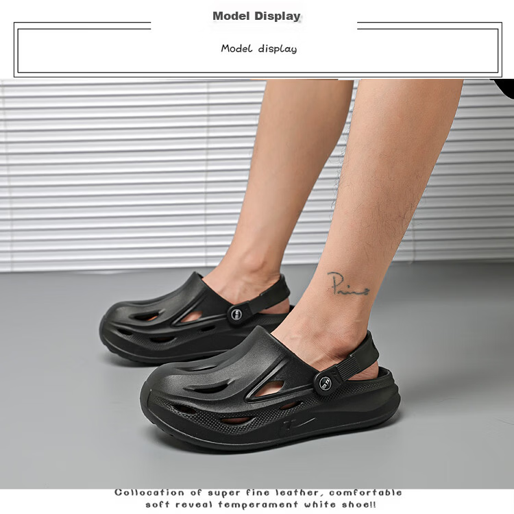 Warrior Men's Summer Breathable Sandals Closed-Toe Beach Slippers SDJ-0752 Gray-Green Size 42 3