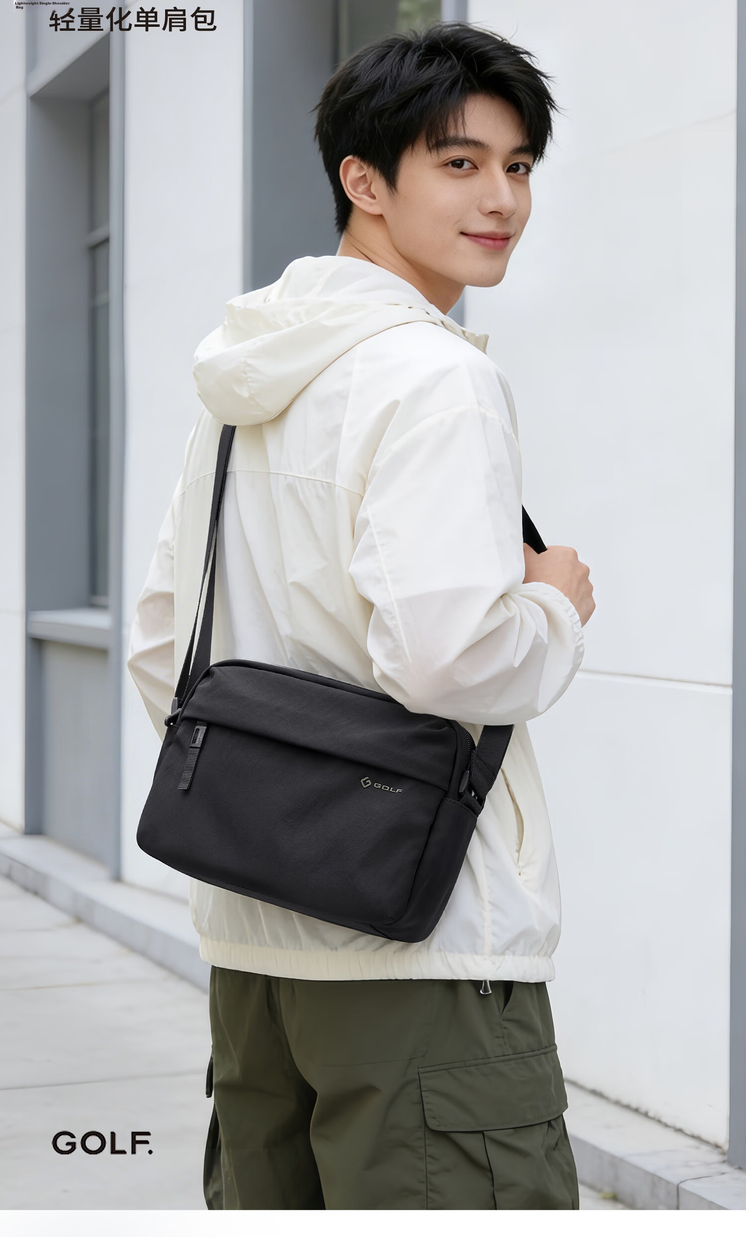 GOLF Men's Casual Lightweight Shoulder Bag Crossbody Bag Waterproof Outdoor Cycling Sports Bag for iPad and Phone 2