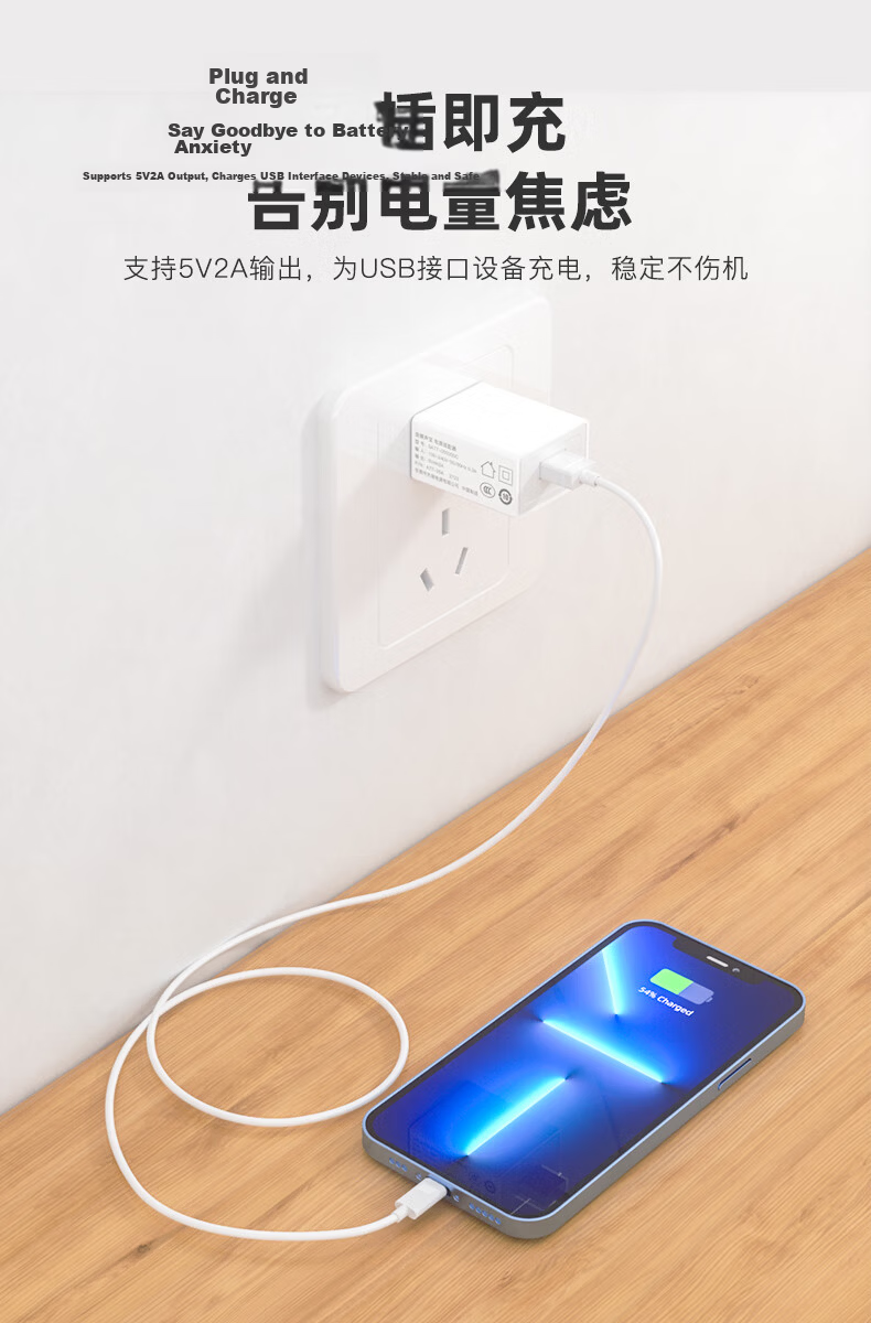 Jinling Shengbao 5V2A Charger USB Power Adapter for Phone Earphones Speaker Watch Mouse Camera Portable WiFi Fan Power Bank Desk Lamp Black 2