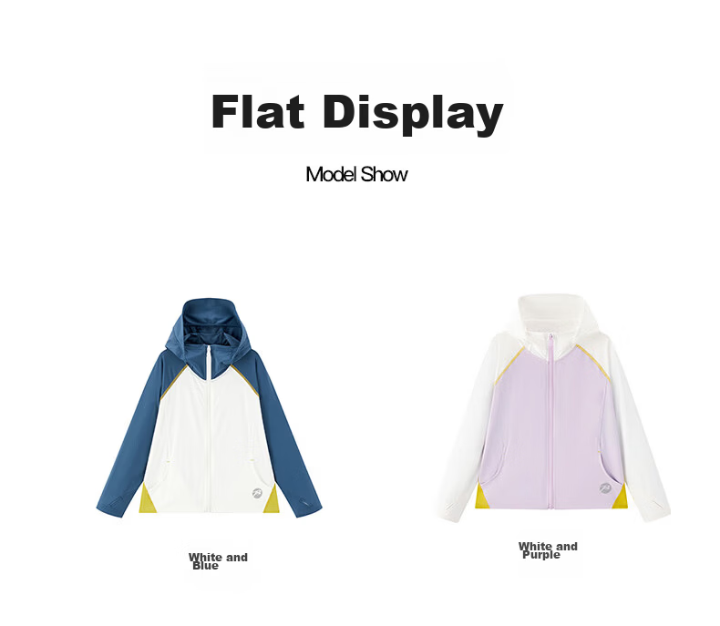 Babu Bean [Snow Skin Sunscreen] Children's Color-Block Sunscreen Jacket Summer Lightweight Breathable Boys and Girls White Purple 150 22