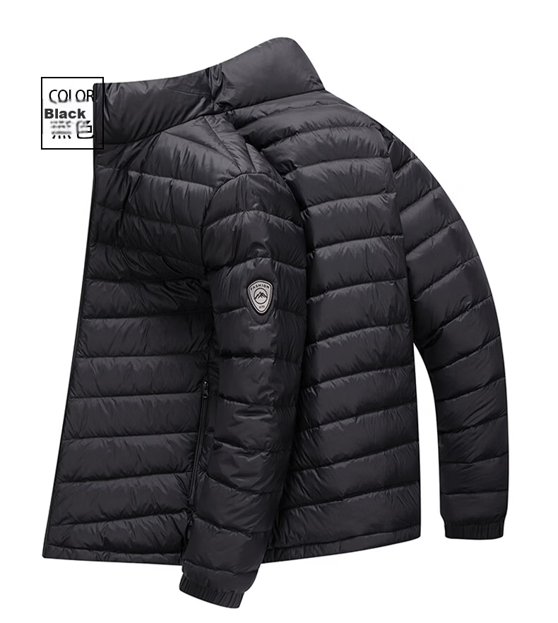 ROMON Men's Lightweight Down Jacket, Stand Collar, Short Style, Autumn New Fashion, Versatile Warm Inner and Outer Wear, Gray, Size 185 18