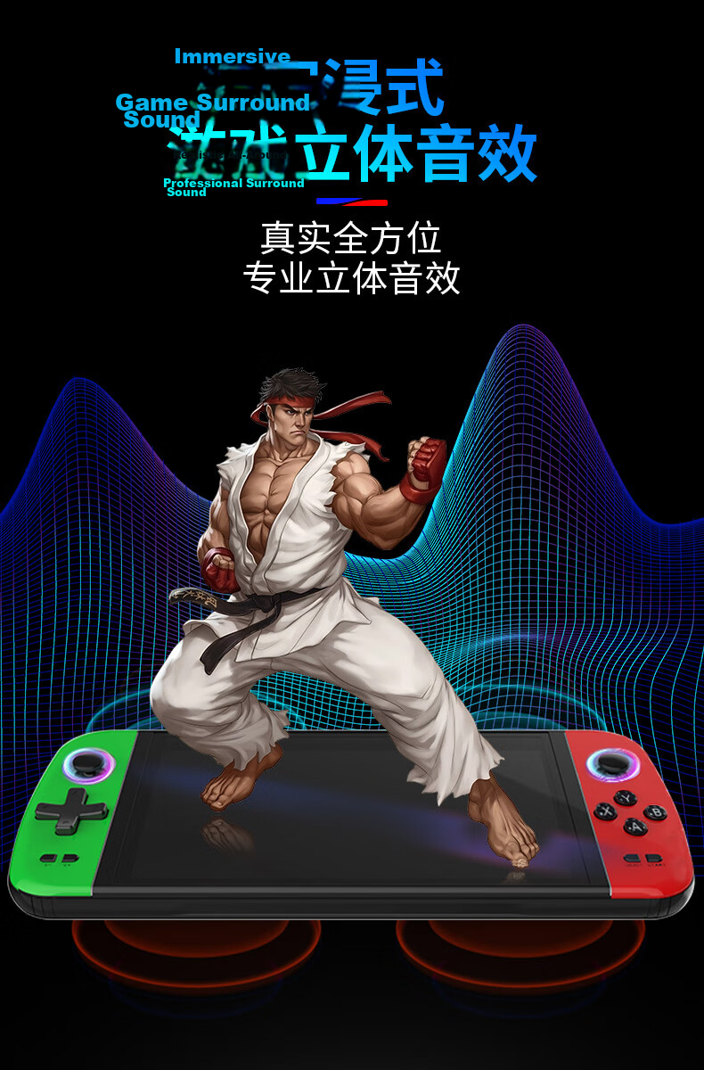 Subor Q900pro Handheld PSP Game Console FC Retro Two-Player Joystick Arcade Children's Game Console Birthday Gift 7-inch Red and Blue 64GB 3