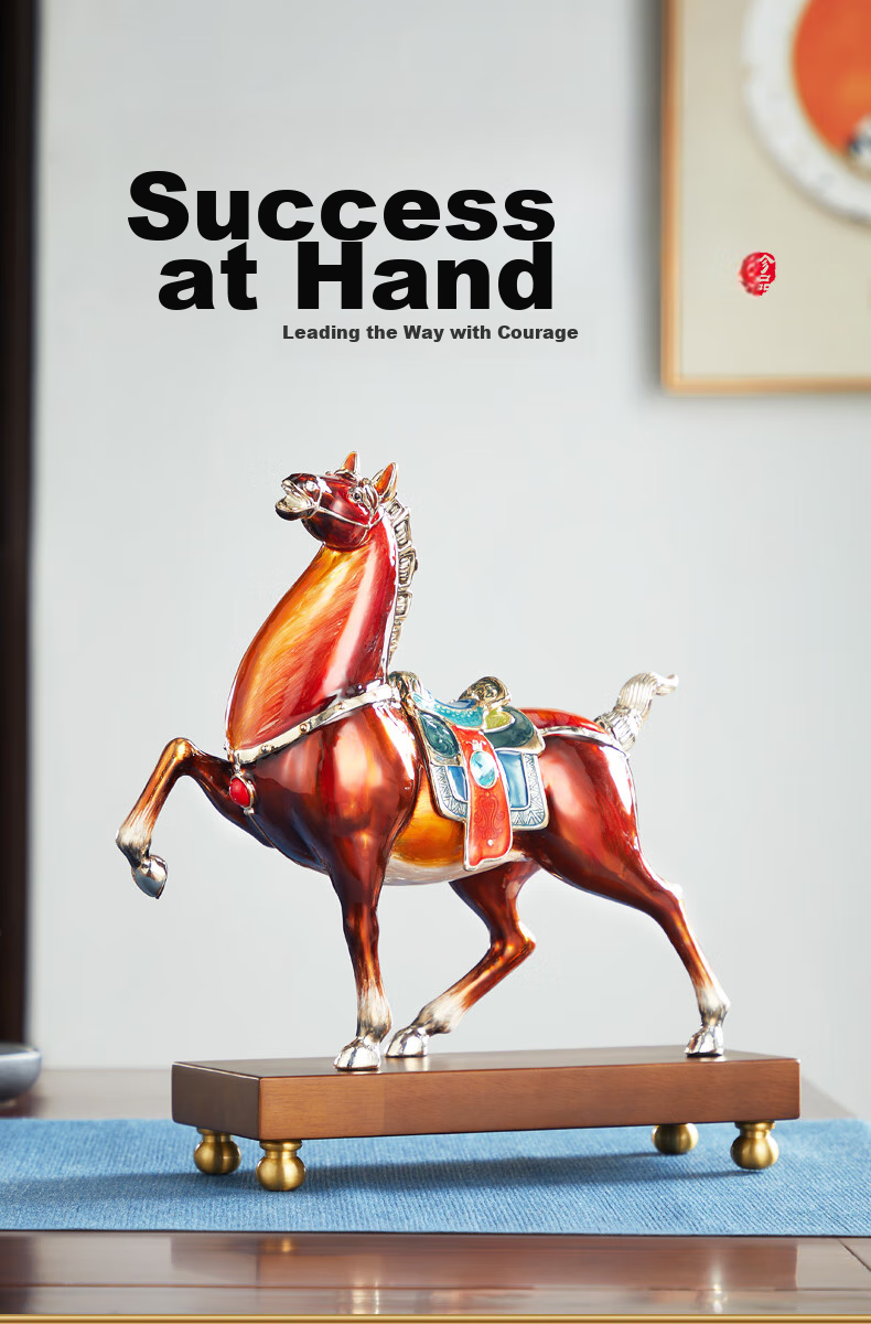 Nuoshiman, Successful Horse Figurine, Living Room Entrance Hallway Wine Cabinet Decoration, Executive Office Desk Ornament, High-End Housewarming And Business Opening Gift 1