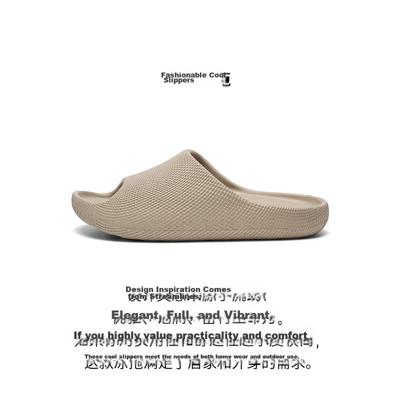 XTEP Men's Sports Slippers Casual Outdoor Summer New Slide Sandals Beige Size 40-41 2