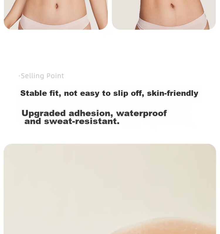 Yiershuang Strapless Adhesive Bra for Women, Invisible Seamless Push-Up Bra for Wedding Dress, Anti-Exposure, No Shoulder Strap, Gathered Cup 8