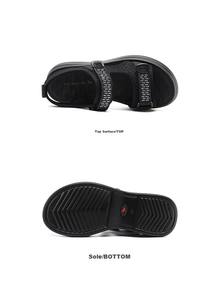 Red Dragonfly Women's Thick Sole Height Increasing Slimming Beach Outdoor Casual Commuting Lightweight Sandals WTK264781 Black Size 35 7