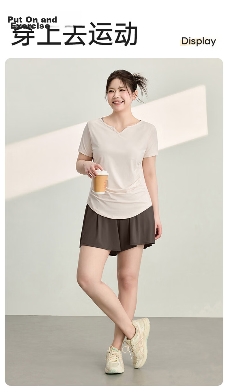 Langsha Plus Size Women's Yoga Wear Summer Cool Quick-Dry Short Sleeve Sports T-Shirt Fitness Apparel 13