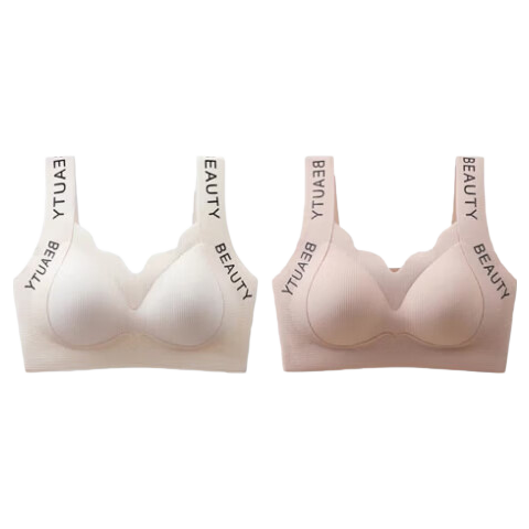 FitonTon 2-Pack High School Student Summer Semi-Fixed Youth Development Seamless Lift Anti-Sagging Girl's Vest Bra