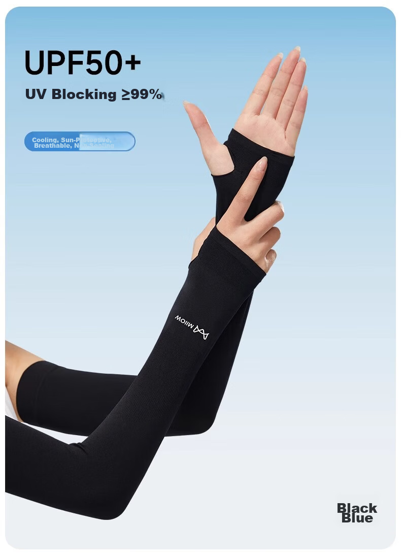 Miiow Summer UV Protection Arm Sleeves Unisex Ice Silk Thin Gloves for Driving and Cycling 2026 16