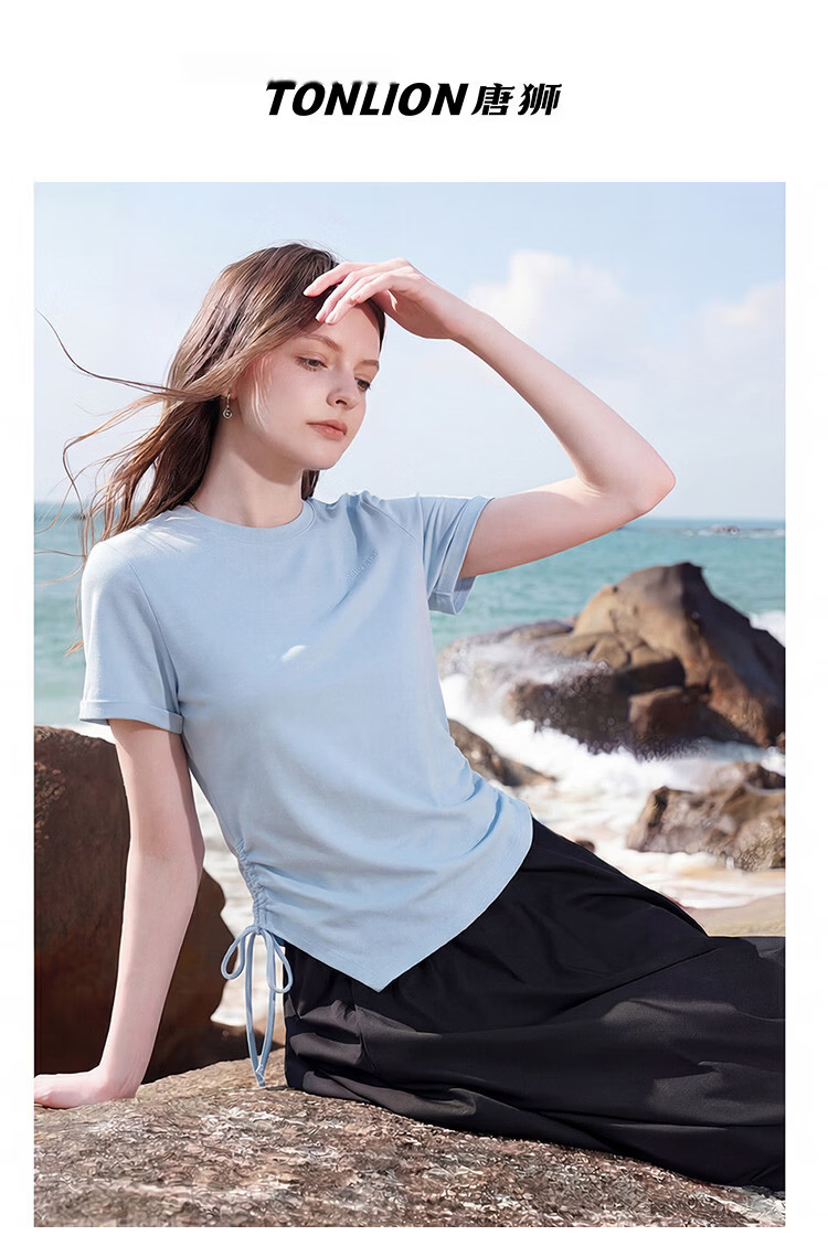 TonLion 2026 New Summer Women's Short Sleeve T-Shirt Unique Design Loose Fit Top Summer Outfit 1