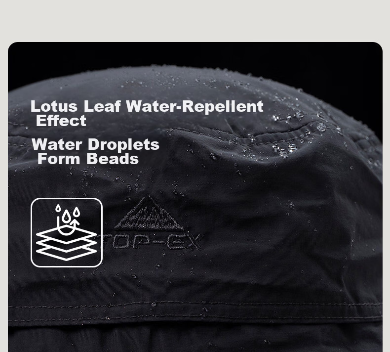 TOPEX Outdoor Men's Summer Mountaineering Bucket Hat Sun Protection Hiking Foldable Water-Repellent Breathable Cap 8