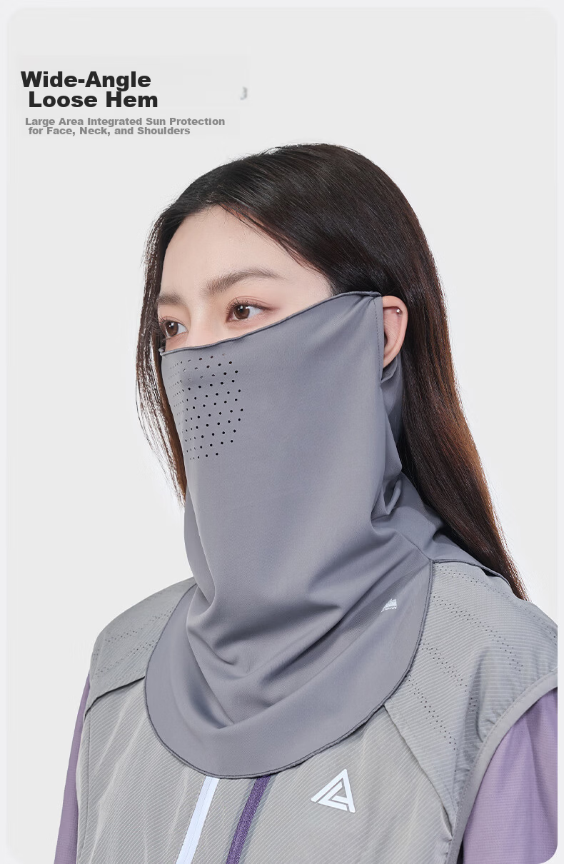 MISSION UV Ice Silk Sunscreen Face Mask Women's Summer UV Protection Sunshade Veil Cycling Neck Guard Breathable Full Face Mask 4