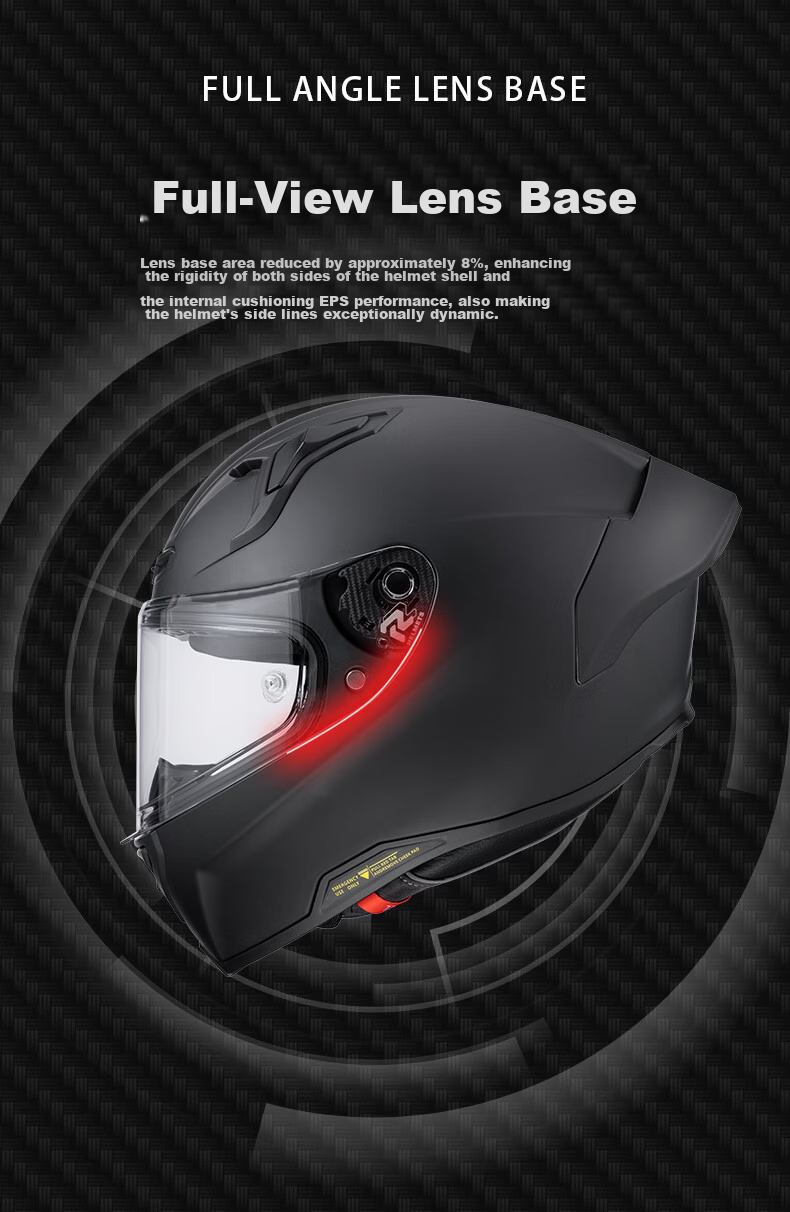RR F01DOT/ECE Motorcycle Helmet Unisex Four Seasons Full Face Matte Black XL 9
