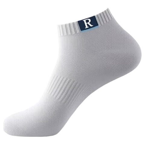 ROMON Men's Summer 100% Cotton 10A Antibacterial Odor-Resistant Short Socks with Mugwort Essential Oil Casual Sports Breathable No-Show Socks