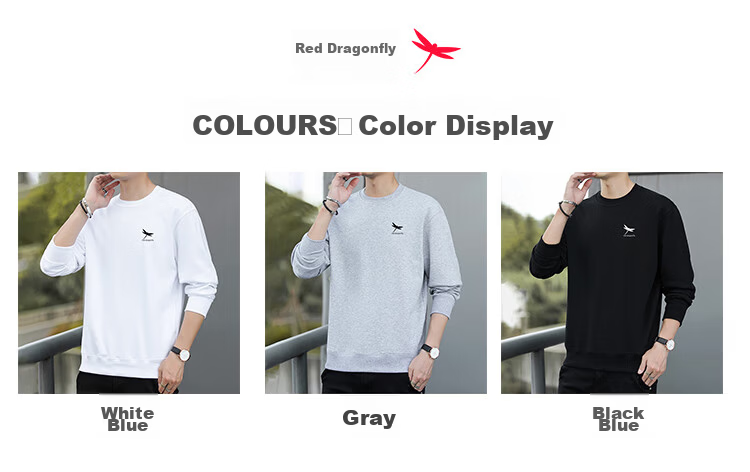 RED DRAGONFLY Men's Casual Fashion Printed Simple Crew Neck Long Sleeve T-Shirt Pullover White M 11